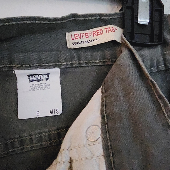 Levi's Mile High Skirt Army Green 5 Pocket Zip & Button Closure Misses Sz 6 - Picture 9 of 10